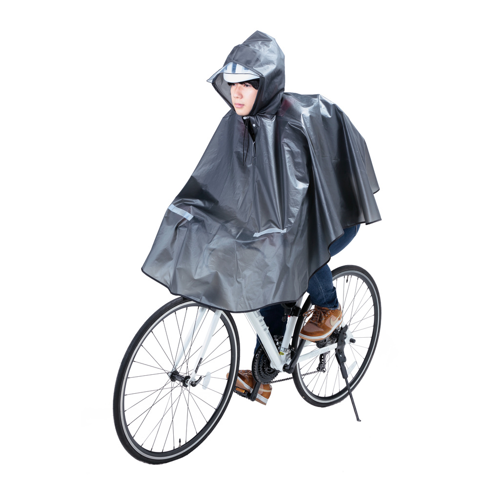 自転車 ポンチョ レインポンチョ 自転車レインポンチョ レインウェア レインコート 雨具 合羽 カッパ リュック対応 自転車用 かっぱ クロスバイク｜backyard-1｜02