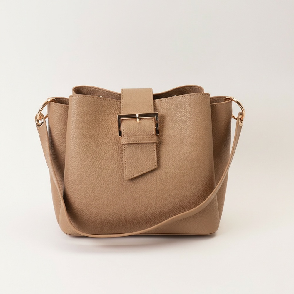 美品！レザー　肩掛け　ハンドバッグ　ベージュ系~~ シュリンクレザー ハンドルオープン ミニ ショルダーバッグ – TOPKAPI