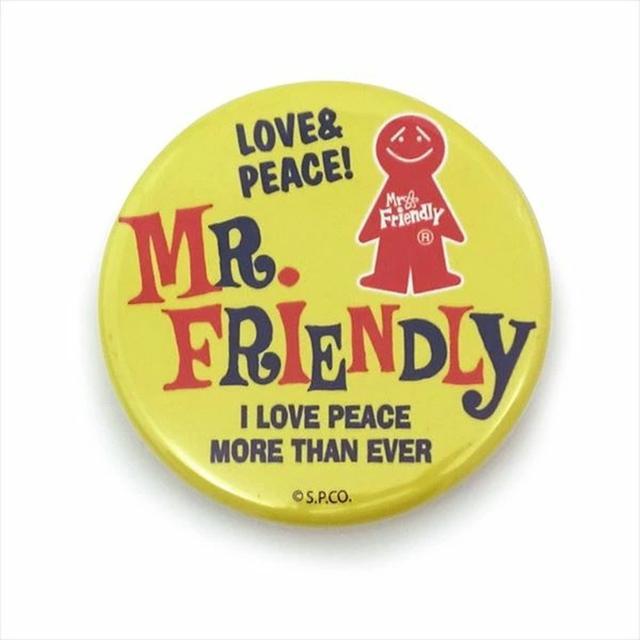 ミスターフレンドリー Mr.Friendly バッジ ミスターフレンドリーカフェ おしゃれバッジ カンバッジ キャンバスバッグ デコレーション｜backyard-1｜02