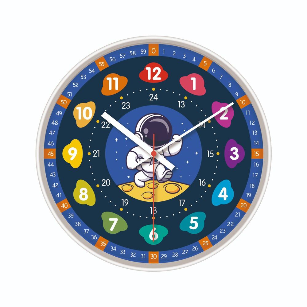 知育時計 静か 時計 アナログ 静音 通販 壁掛け 掛け時計 壁掛け時計 学習時計 アナログ時計 知育玩具 カラフル 大文字 時間管理 学習 キッズ 子供用 子供 | BACKYARD FAMILY | 03