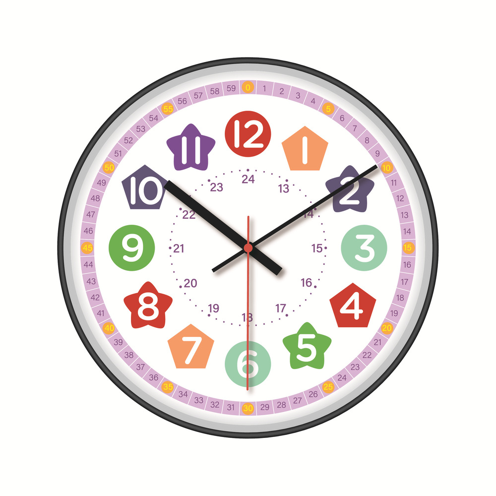 知育時計 静か 時計 アナログ 静音 通販 壁掛け 掛け時計 壁掛け時計 学習時計 アナログ時計 知育玩具 カラフル 大文字 時間管理 学習 キッズ 子供用 子供 | BACKYARD FAMILY | 07