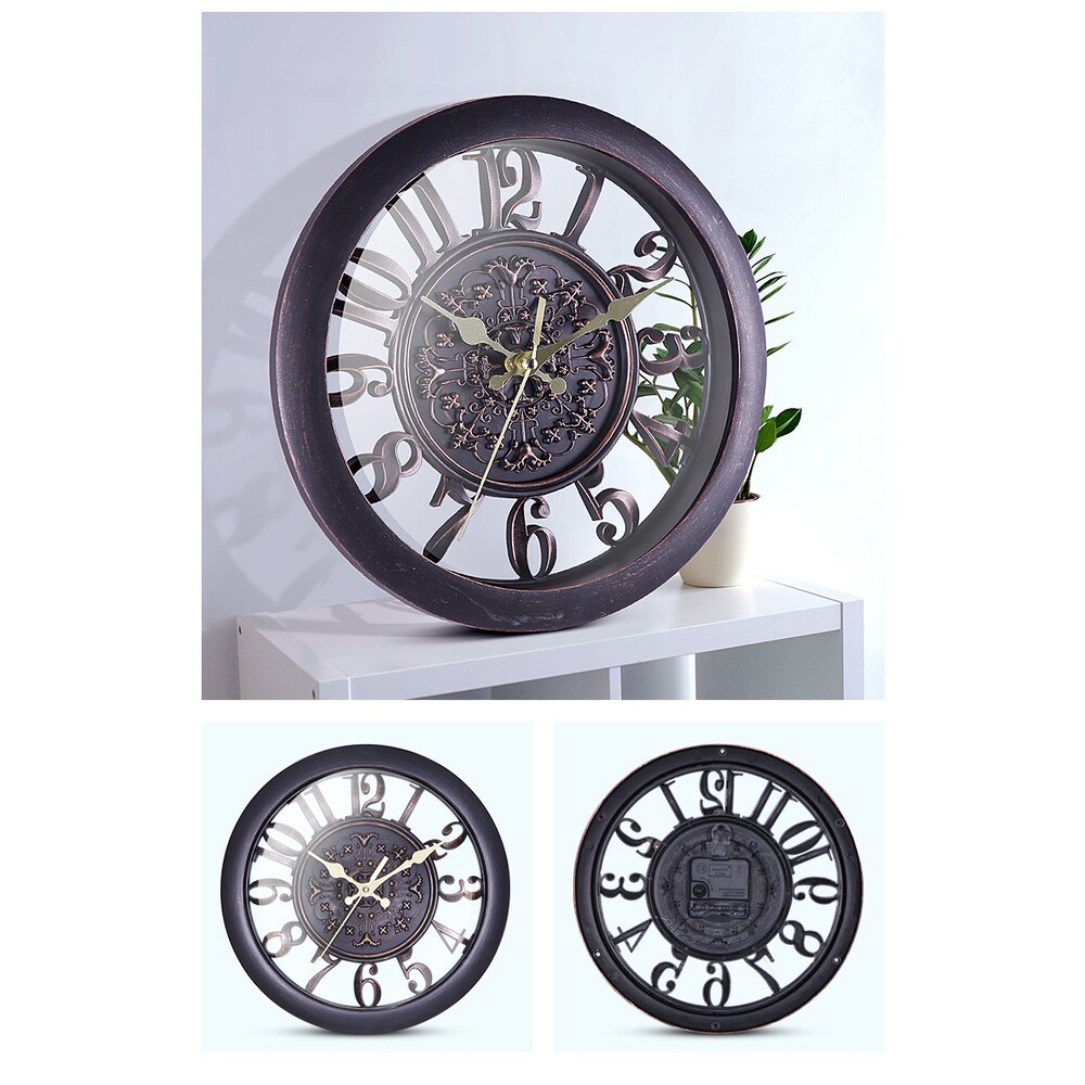 時計 壁掛け おしゃれ 通販 掛け時計 アナログ ウォールクロック 掛時計 壁掛け時計 大きい 見やすい 28cm 11インチ レトロ ゴージャス ヨーロピアン｜backyard-1｜02