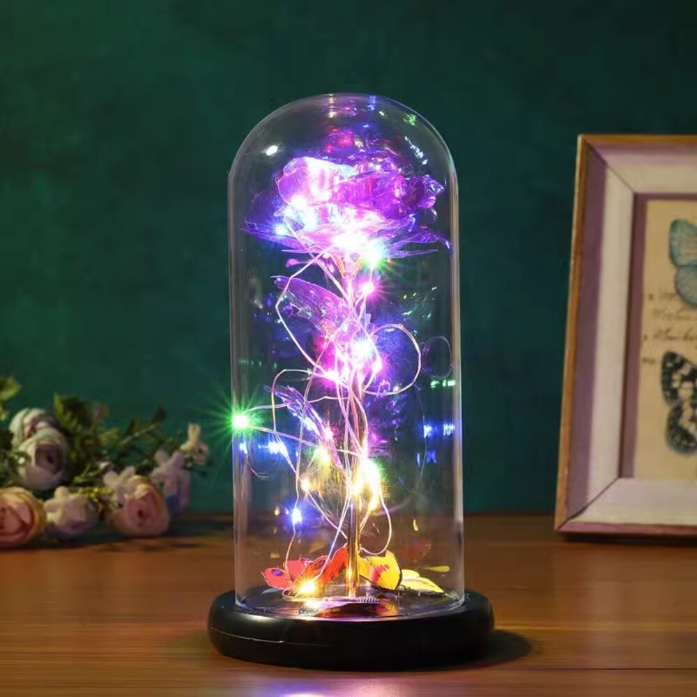 LED付き虹色アートフラワー ガラスドーム LED付き虹色アートフラワー ガラスドーム 【公式通販】