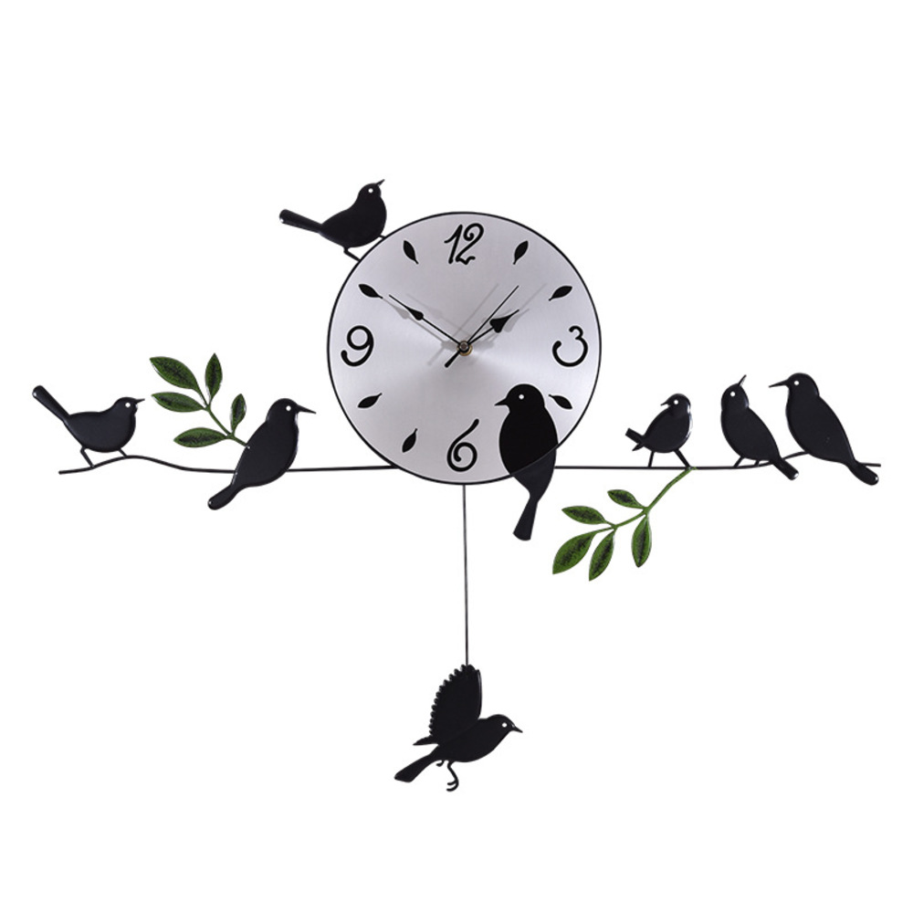鳥 振り子 時計 壁掛け時計 通販 掛け時計  振り子時計 壁掛け クロック ウォールクロック 連続秒針 静か かわいい 可愛い キュート 北欧 鳥の振り子時計｜backyard-1｜02