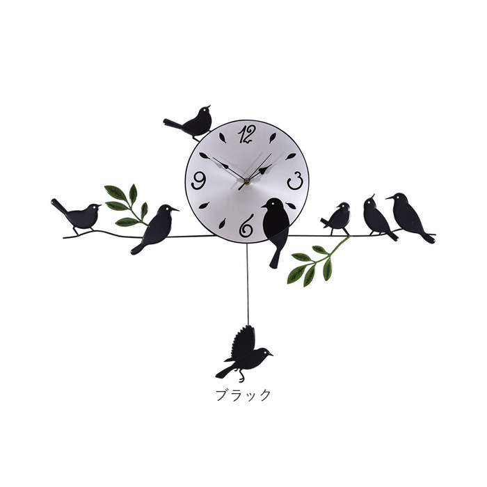 鳥 振り子 時計 壁掛け時計 通販 掛け時計  振り子時計 壁掛け クロック ウォールクロック 連続秒針 静か かわいい 可愛い キュート 北欧 鳥の振り子時計｜backyard-1｜16