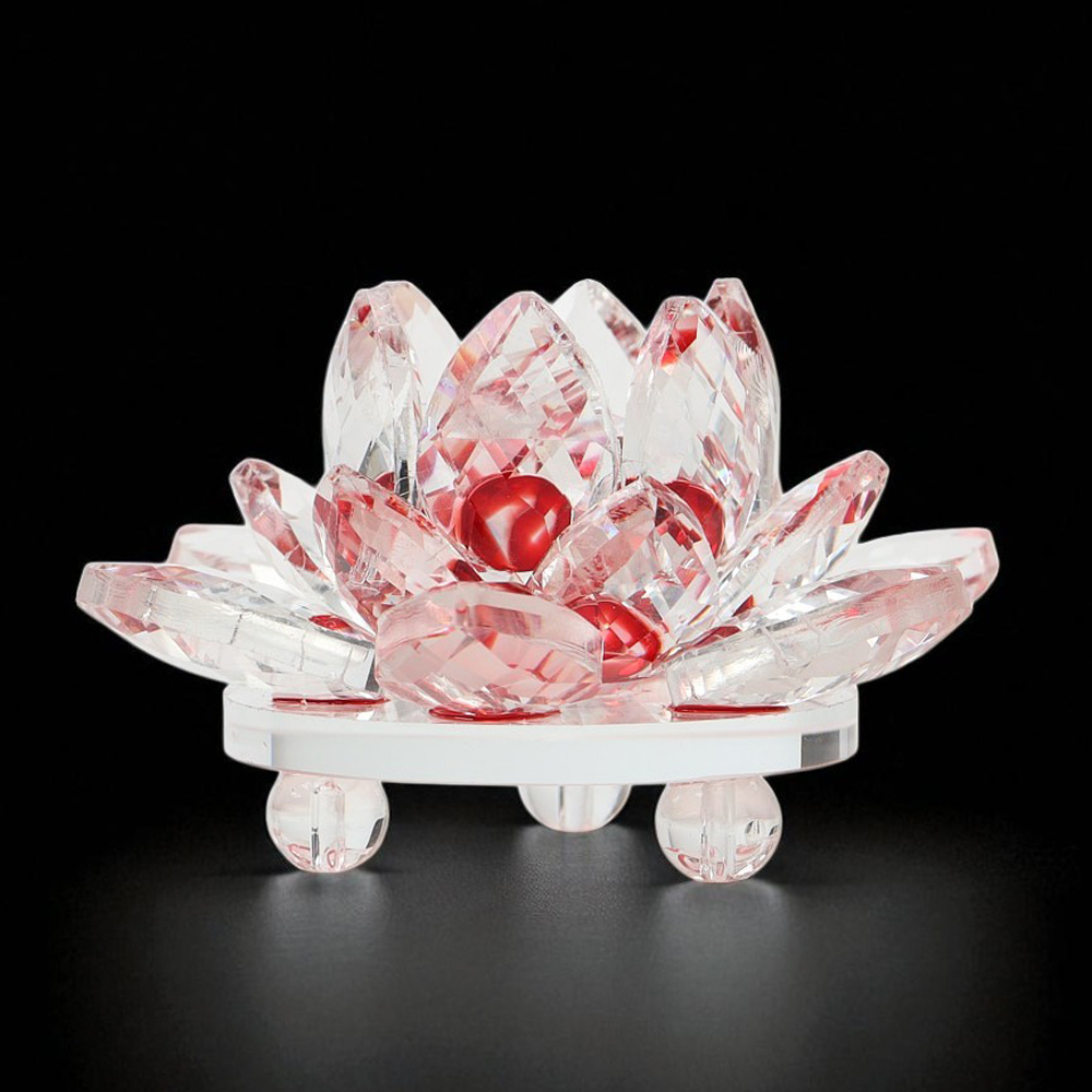 赤、白、ピンクのお花　　ガラス細工 江戸切子 細小路圭作 桜花 金赤 MH-239-R – 硝子工房 彩鳳