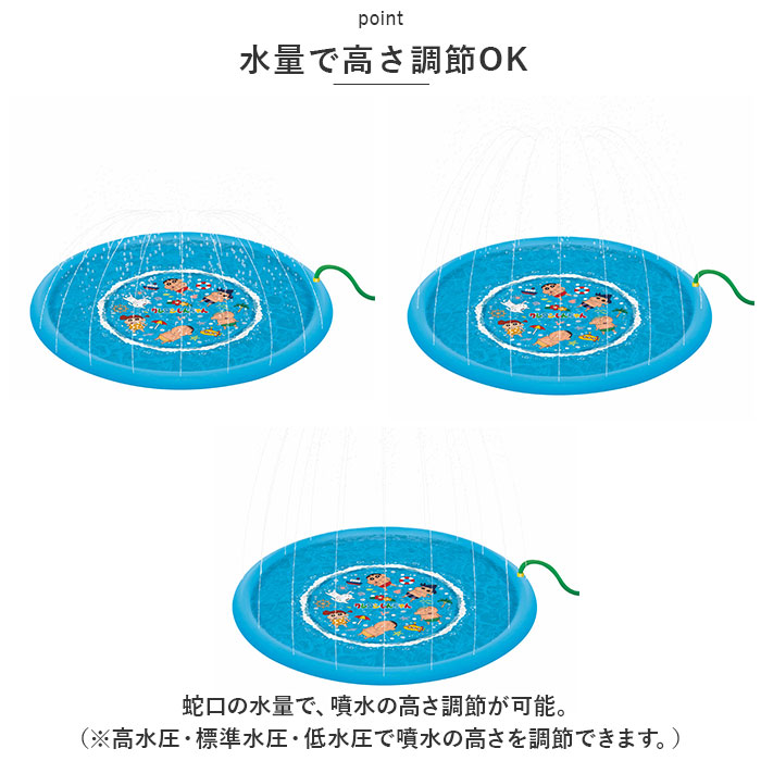 噴水マット スプラッシュ キッズマット 100 水遊び噴水マット 水遊び プレイマット 噴水プール ビニールプール おもちゃ 玩具 外遊び 幼児 園児｜backyard-1｜11
