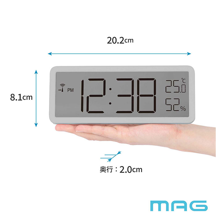 mag 電波時計 T797 通販 ノア精密 デジタル時計 湿度計 温度計 デジタル温度計 デジタル湿度計 デジタル置時計 デジタル置き時計 置き掛け兼用 |  | 05
