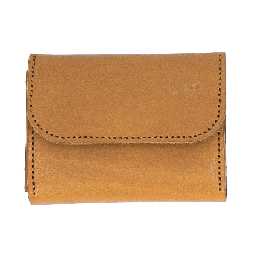 栃木レザー 三つ折り財布 本革 コンパクト財布 キャメル 小さい財布 革財布 暮らしに馴染む三つ折り財布｜本革 栃木レザー ミニ財布 キャメル