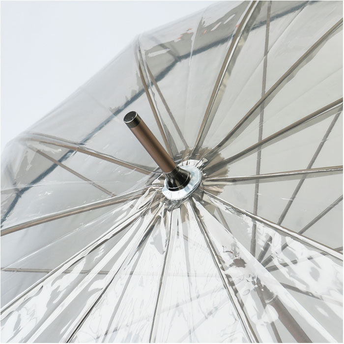 WPC ワールドパーティ 長傘 ビニール傘 通販 長雨傘 透明 グラスファイバー 太め グリップ 手開き 錆びにくい UNISEX PLASTIC 12K 12本骨 多骨 耐風｜backyard-1｜13