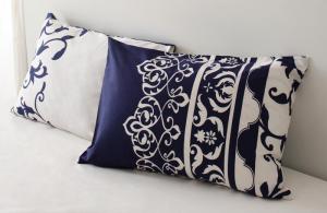 【カラー:ナイトブルー】枕カバー 地中海リゾートデザインカバーリングシリーズ 枕カバー 1枚｜backyard