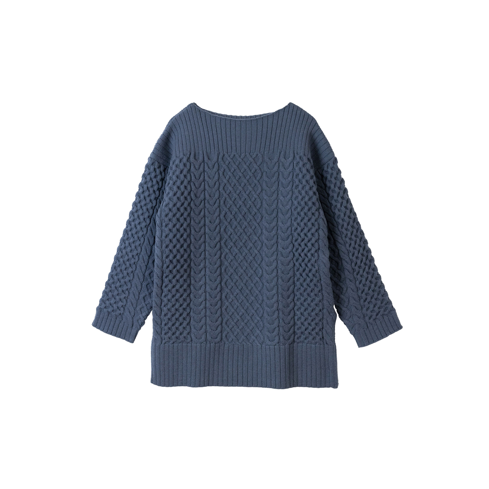 マインド MIND マインド ケーブルニット セーター レディース 長袖 通販 プルオーバー 重ね着 レイヤード ボードネック 保温性 伸縮性 吸湿性 型崩れしにくい |  | 02