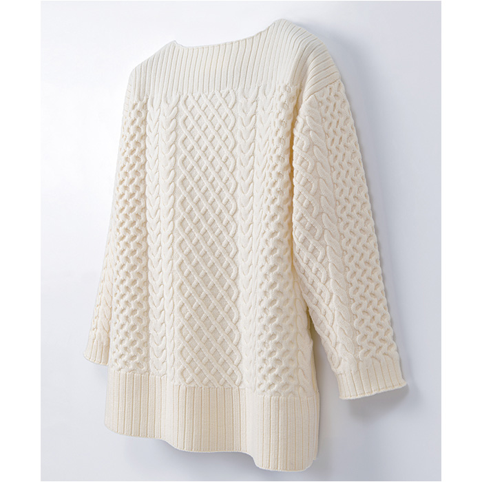 マインド MIND マインド ケーブルニット セーター レディース 長袖 通販 プルオーバー 重ね着 レイヤード ボードネック 保温性 伸縮性 吸湿性 型崩れしにくい |  | 12