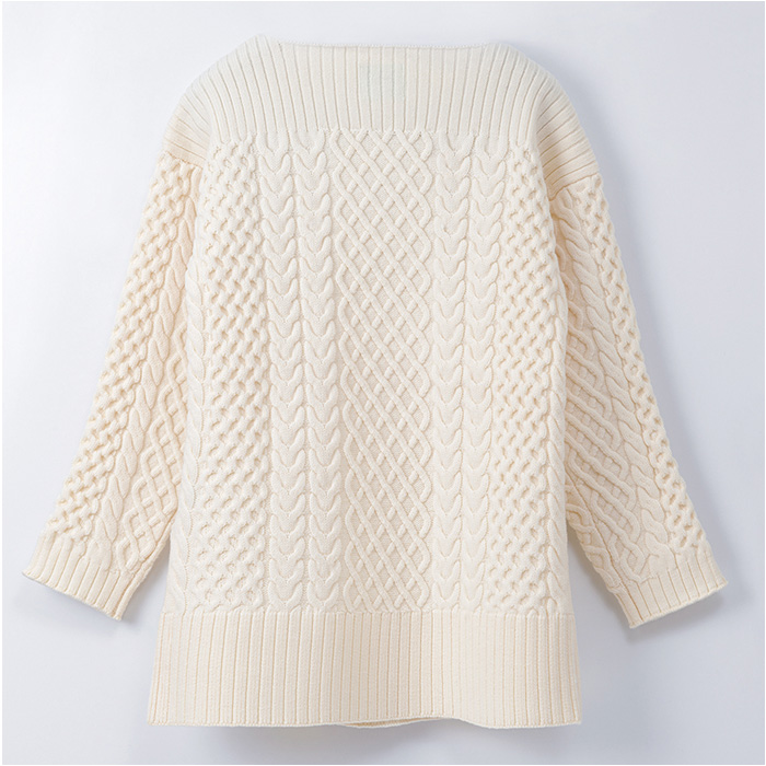マインド MIND マインド ケーブルニット セーター レディース 長袖 通販 プルオーバー 重ね着 レイヤード ボードネック 保温性 伸縮性 吸湿性 型崩れしにくい |  | 13