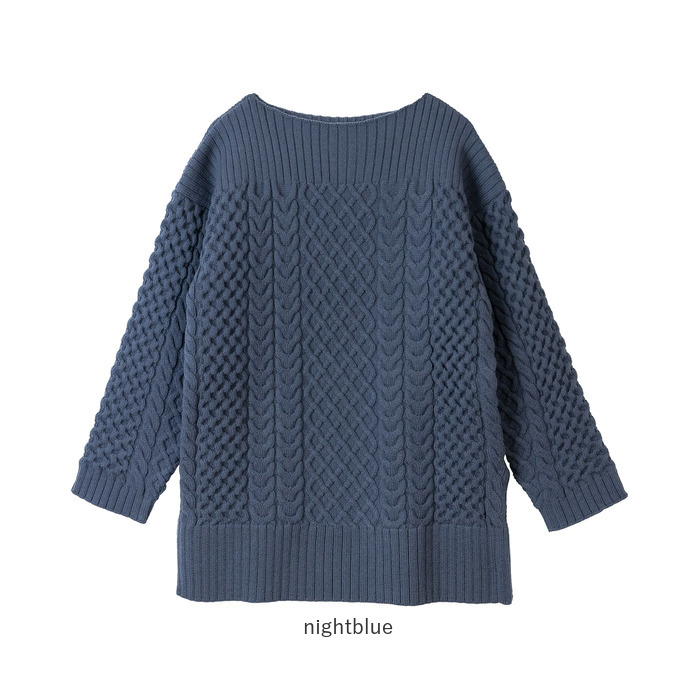 マインド MIND マインド ケーブルニット セーター レディース 長袖 通販 プルオーバー 重ね着 レイヤード ボードネック 保温性 伸縮性 吸湿性 型崩れしにくい |  | 19