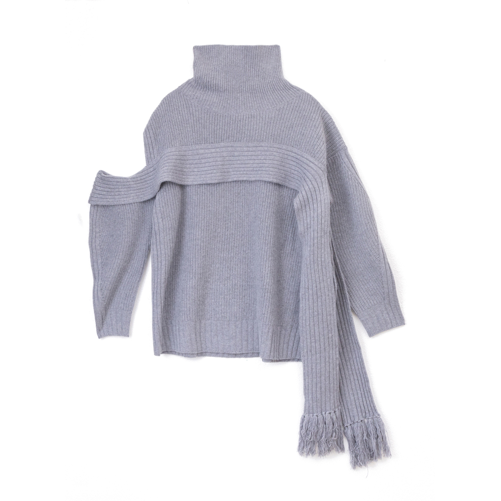 フリンジマフラーニット MIND フリンジマフラーニット 通販 ニット セーター リブニット タートルネック ハイネック ウール レディース おしゃれ きれいめ |  | 02