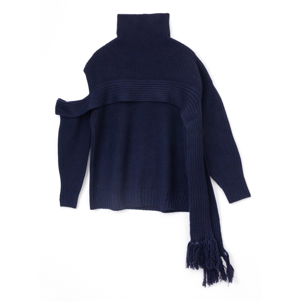 フリンジマフラーニット MIND フリンジマフラーニット 通販 ニット セーター リブニット タートルネック ハイネック ウール レディース おしゃれ きれいめ |  | 03
