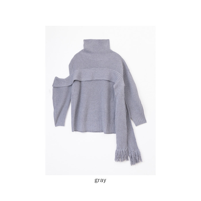 フリンジマフラーニット MIND フリンジマフラーニット 通販 ニット セーター リブニット タートルネック ハイネック ウール レディース おしゃれ きれいめ |  | 16