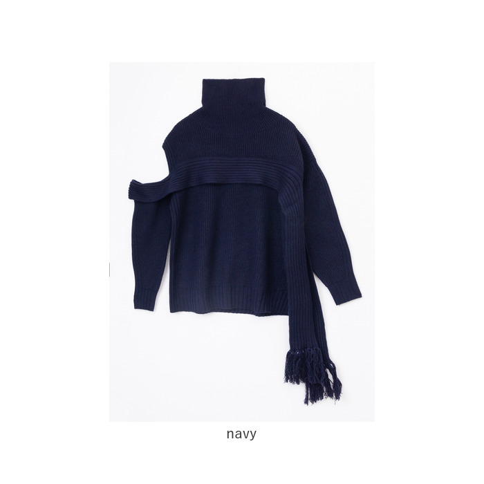 フリンジマフラーニット MIND フリンジマフラーニット 通販 ニット セーター リブニット タートルネック ハイネック ウール レディース おしゃれ きれいめ |  | 17