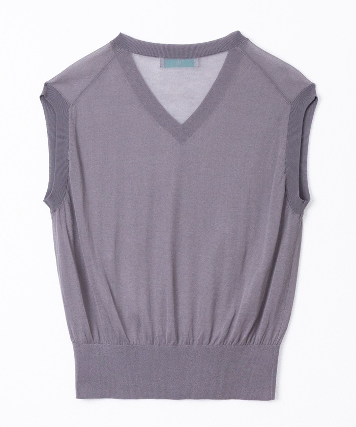 マインド MIND マインド シアーベスト ベスト 通販 チョッキ レイヤード 重ね着 透け感 Vネック vネック ノースリーブ 触り心地がよい レディース 上品 |  | 12