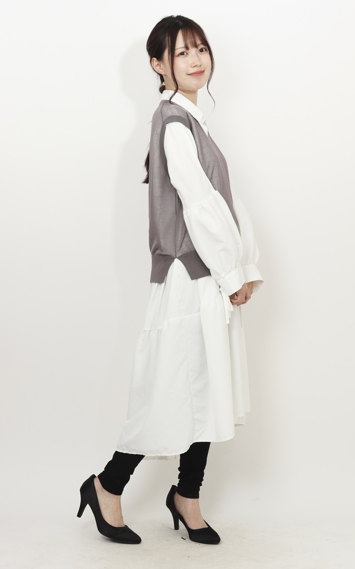 マインド MIND マインド シアーベスト ベスト 通販 チョッキ レイヤード 重ね着 透け感 Vネック vネック ノースリーブ 触り心地がよい レディース 上品 |  | 04