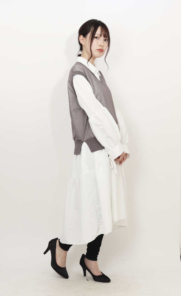 マインド MIND マインド シアーベスト ベスト 通販 チョッキ レイヤード 重ね着 透け感 Vネック vネック ノースリーブ 触り心地がよい レディース 上品 |  | 06