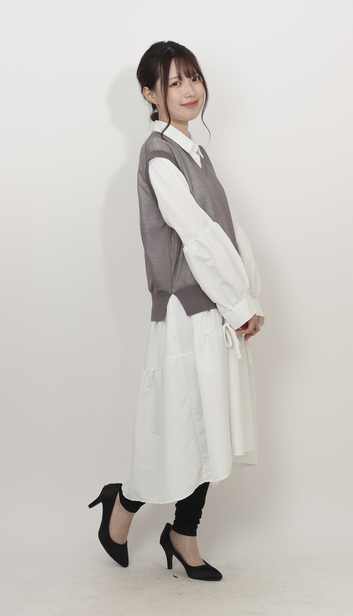 マインド MIND マインド シアーベスト ベスト 通販 チョッキ レイヤード 重ね着 透け感 Vネック vネック ノースリーブ 触り心地がよい レディース 上品 |  | 07