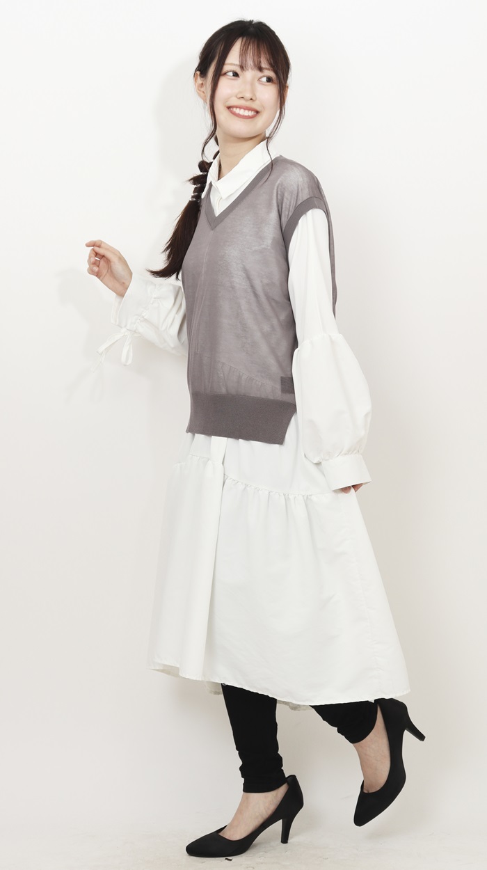 マインド MIND マインド シアーベスト ベスト 通販 チョッキ レイヤード 重ね着 透け感 Vネック vネック ノースリーブ 触り心地がよい レディース 上品 |  | 09