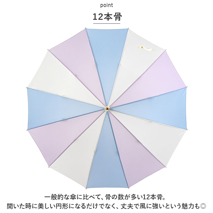 ニフティカラーズ 長傘 通販 nifty colors 傘 レディース 手開き 55cm 晴雨兼用 12本骨 かさ カサ １２本骨 おしゃれ シンプル 丈夫 グラスファイバー 親骨 |  | 12