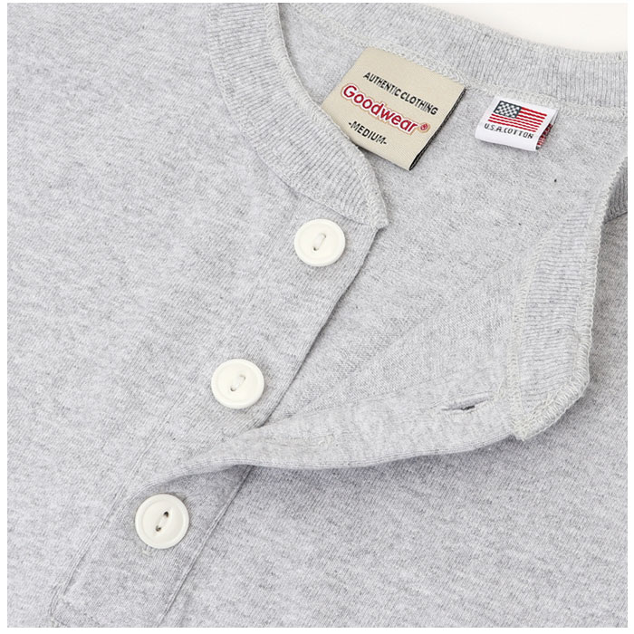 goodwear 通販goodwear 長袖 tシャツ グッドウェア 2w75512 メンズ シャツ Goodwear USA ロンt シャツ 袖リブヘンリーネックロンT トップス インナー | Goodwear | 12