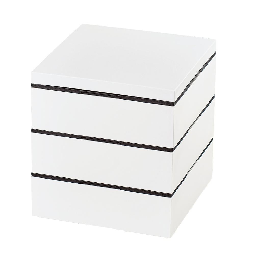 重箱 仕切り付き 3段 通販 三段 オードブル重 お重箱 15cm 5寸 スクエア ホワイト 白 お弁当箱 食洗機対応 電子レンジ対応 2100ml 日本製 かわいい 重箱 |  | 01