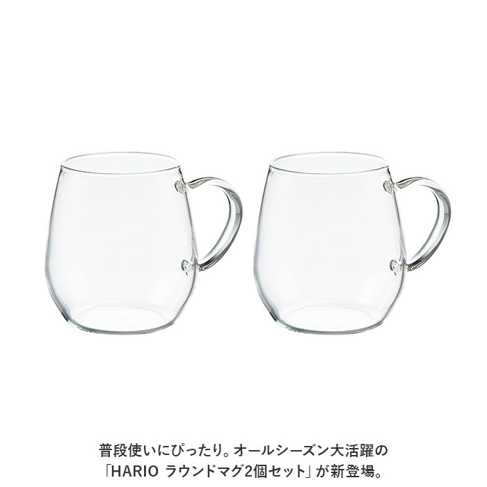 耐熱ガラス マグカップ ハリオ 2個セット 通販 HARIO 3RDM-1824 耐熱マグカップ 耐熱 ガラス ガラス製 マグ カップ 透明 おしゃれ ラウンドマグ | HARIO | 02