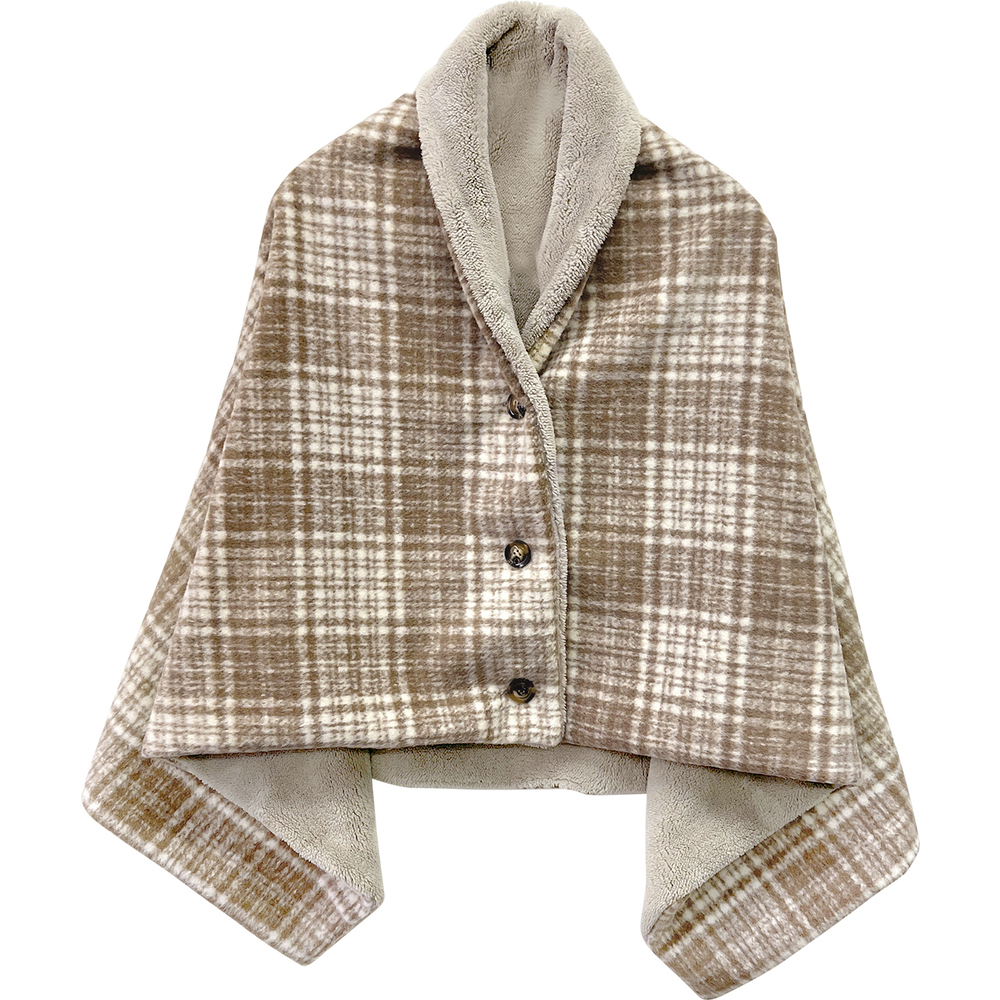 ブランケット ひざ掛け 3way 通販 145 × 80cm 膝掛け ひざかけ 暖かい おしゃれ ポンチョ風 秋冬 冬 あったかグッズ 腰巻き 大判 ブランケット | ブランド登録なし | 02