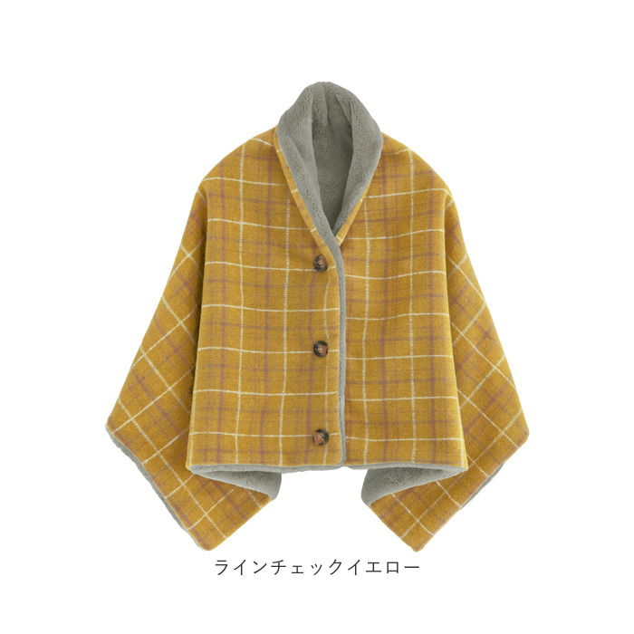 ブランケット 3way ブランケット 通販 ひざ掛け 毛布 ポンチョ 羽織 羽織り ボタン 襟 冷え対策 冷房対策 おしゃれ 高級感 ポリエステル オフィス 仕事 | BACKYARD FAMILY | 19