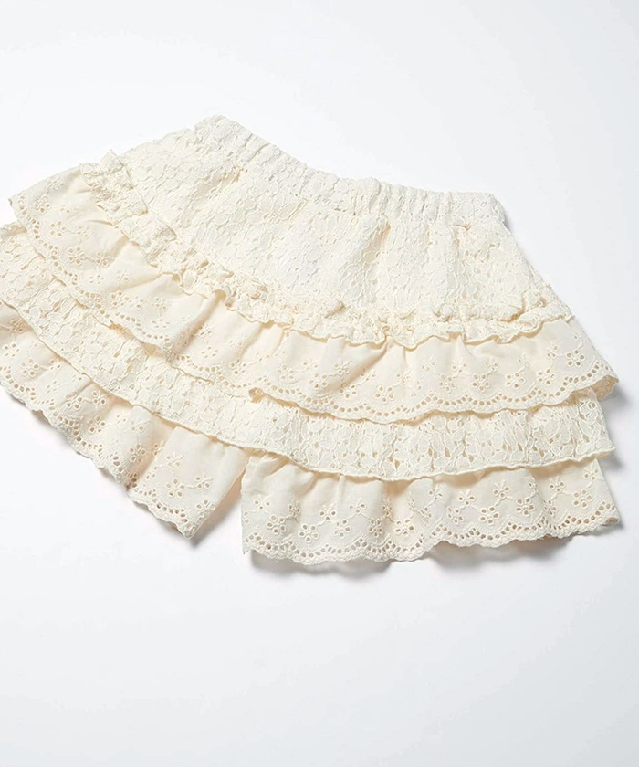 Rora（ローラ） キュロットスカート キッズ 通販 キュロット スカート 10000749 キュロットパンツ 女の子 レース フリル 綿 ...