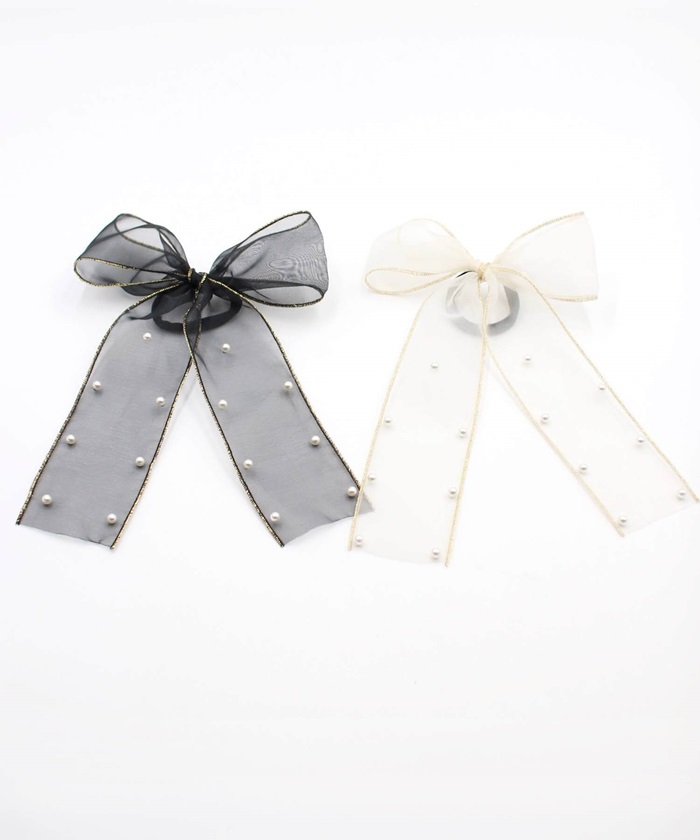 キッズ ヘアゴム リボン 通販 オーガンジー パール 68062301 ウナスヘアゴム 大きめ 女の子 大人っぽい 卒園式 入学式 結婚式 発表会 オシャレ 可愛い | Rora | 13