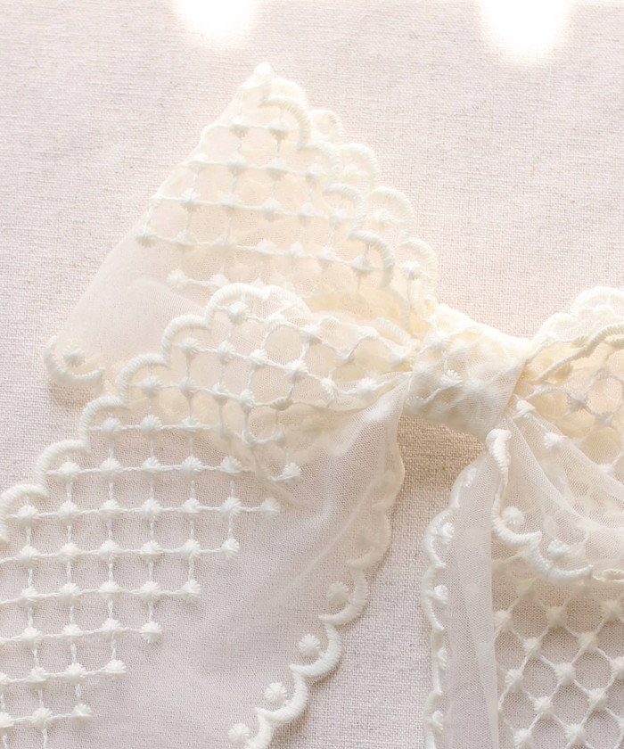 Rora バレッタ キッズ 通販 ミルフルル 髪飾り ヘアクリップ 髪留め リボン 大きめ レース 刺繍 ホワイト 女の子 子供 子ども こども フォーマル | Rora | 13