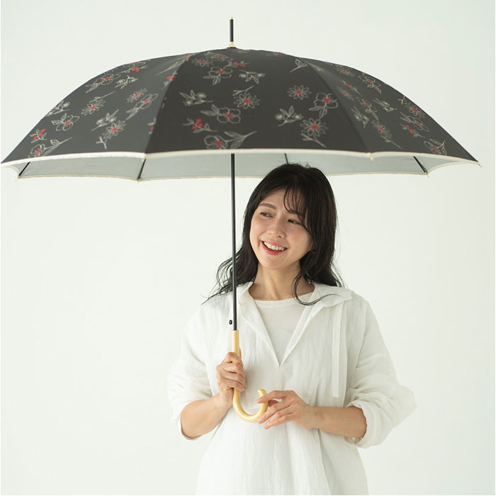 傘 レディース 大人 通販 長傘 60cm 雨晴兼用 晴雨兼用 かさ カサ 雨傘 日傘 晴雨兼用傘 シルバーコーティング ジャンプ傘 UVカット 紫外線カット 大判 傘 | MKN | 14