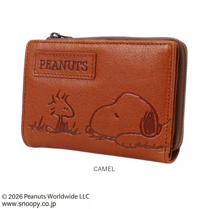 PEANUTS スヌーピー 財布 二つ折り 通販 SNOOPY 73055 レザー 本革