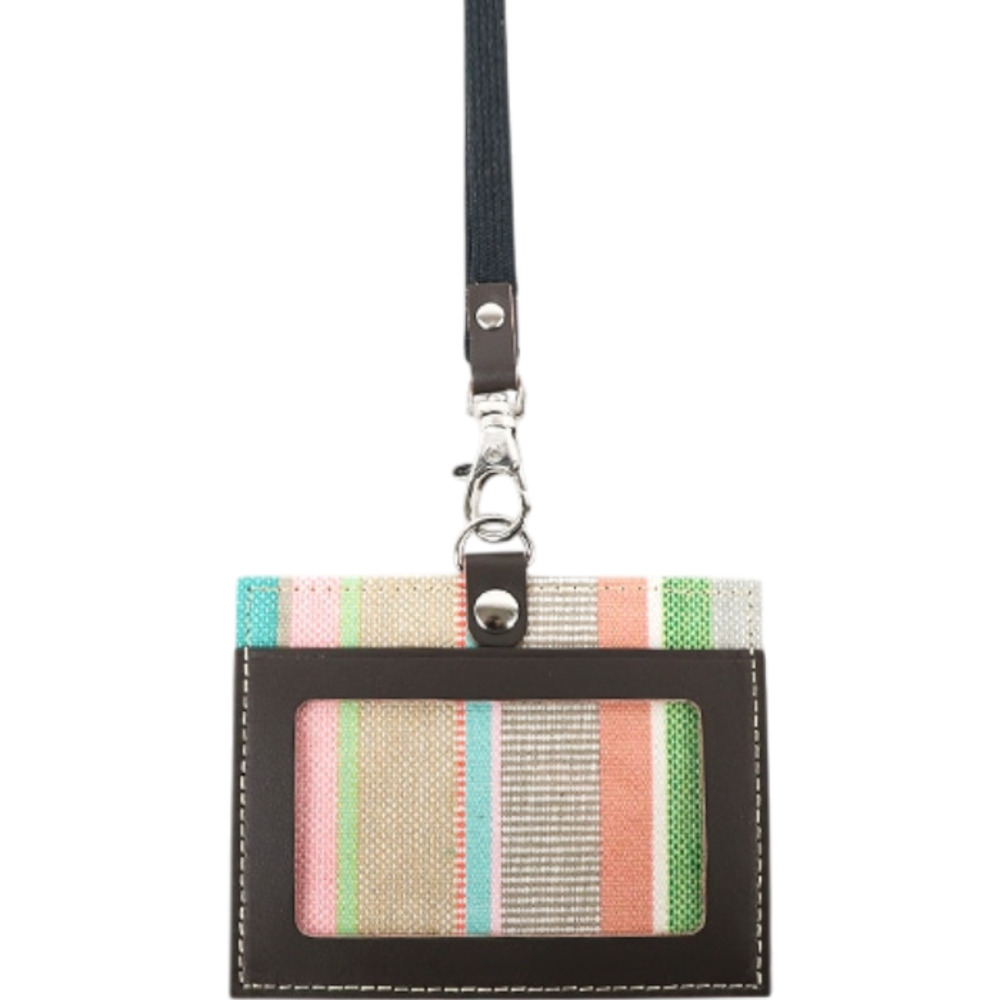 カードホルダー ネックストラップ 通販 パスケース IDカードケース 定期入れ ネームホルダー カード収納 首掛け ストライプ レディース おしゃれ カードホルダー | LES TOILES DU SOLEIL | 10