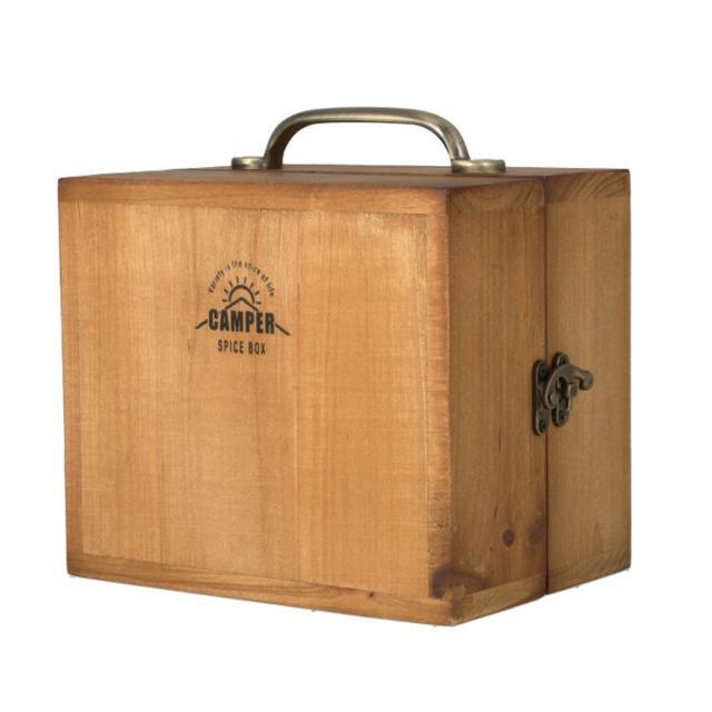 スパイスボックス キャンプ s 通販 扉付き 調味料ラック 木製 持ち運び 調味料入れ 調味料 収納 調味料ケース 調味料ボックス コンパクト BBQ  スパイスボックス | CAMPER（シューズ） | 01