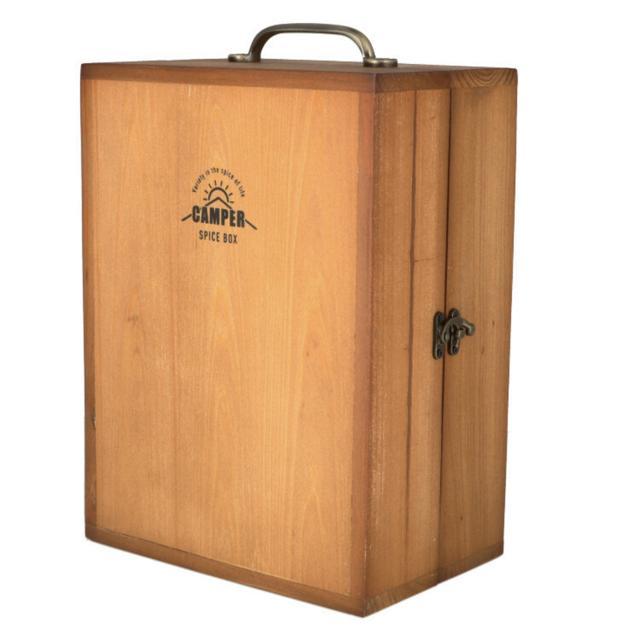 スパイスボックス キャンプ l 通販 扉付き 調味料ラック 木製 持ち運び 調味料入れ 調味料 収納 調味料ケース 調味料ボックス 大きめ BBQ スパイスボックス |  | 01