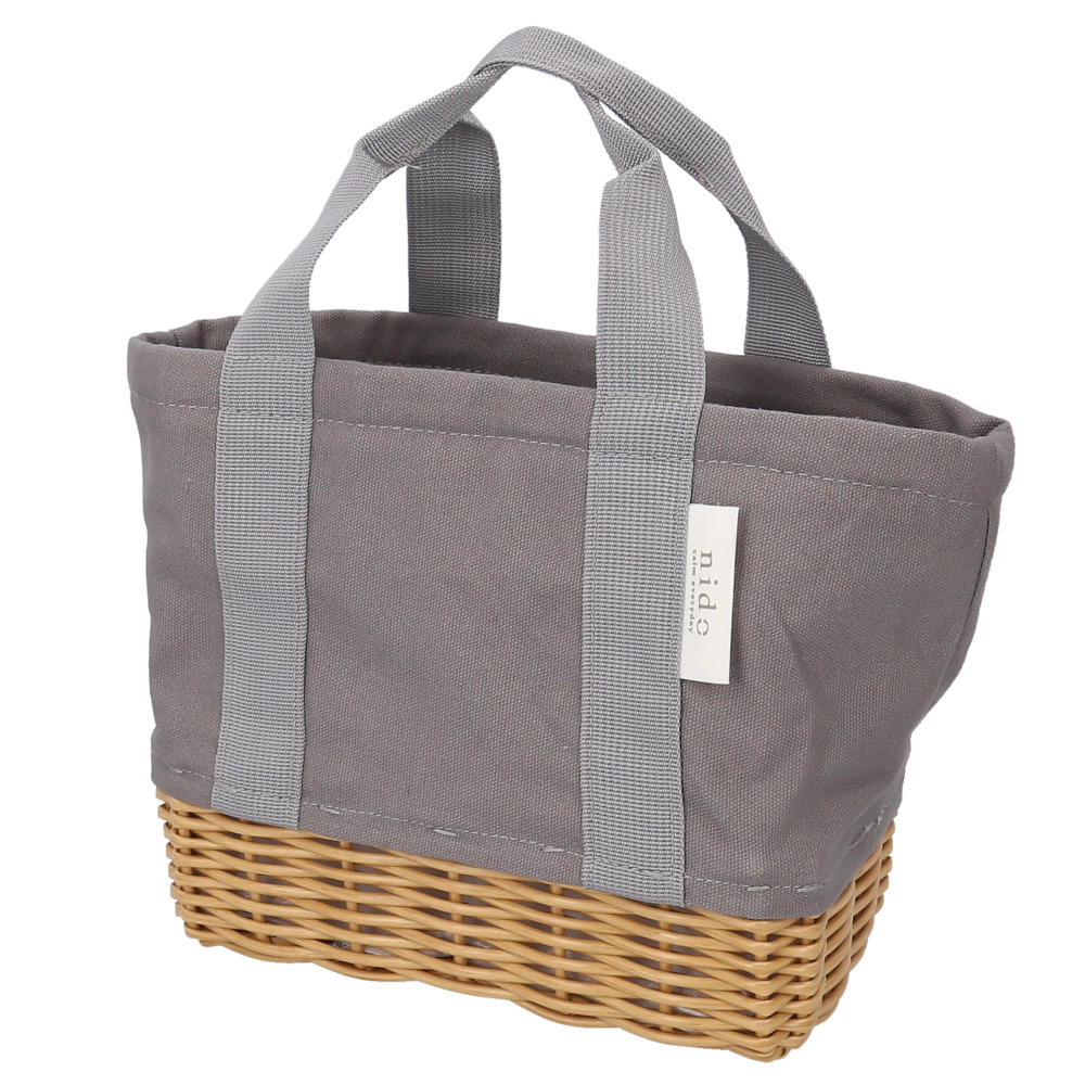 ランチバッグ NIDO ランチバッグ 保冷 通販 ランチバスケット ランチバック カゴ付きバッグ カゴ付きバック キャンバストート 保冷バッグ 保冷バック 手提げ | NIDO | 01