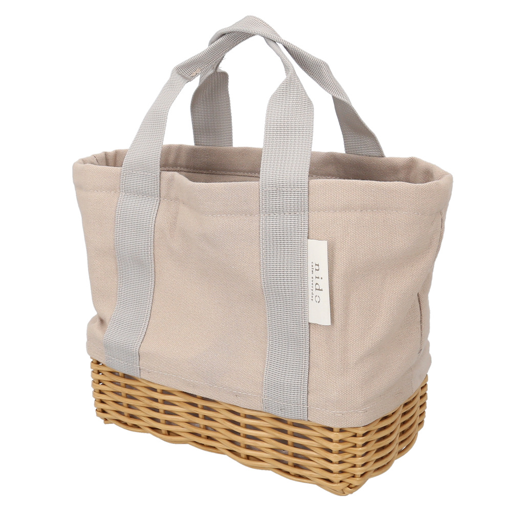 ランチバッグ NIDO ランチバッグ 保冷 通販 ランチバスケット ランチバック カゴ付きバッグ カゴ付きバック キャンバストート 保冷バッグ 保冷バック 手提げ | NIDO | 02