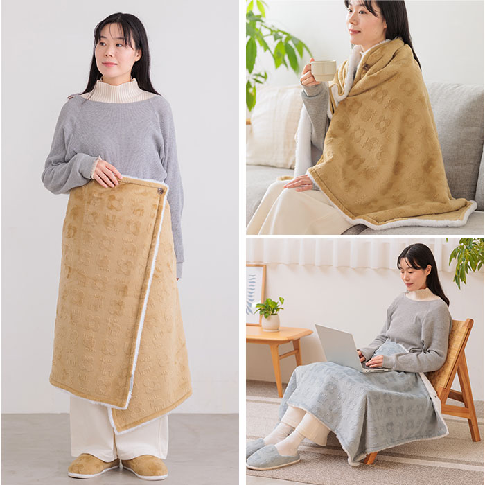 ブランケット moz ブランケット 通販 モズ ひざ掛け ひざかけ 大きめ 膝掛け 大判 ポンチョ ハーフケット 腰巻き 毛布 あったか 冬 防寒 暖かい フランネル |  | 05