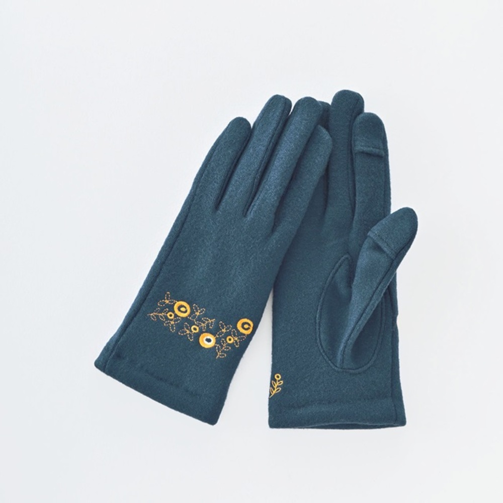 クロダ 手袋 KURODA AF65102L8 通販 グローブ レディース かわいい 暖かい スマホ対応 指あき 指出し 刺繍 おしゃれ 可愛い オシャレ 5本指 クロダ |  | 03