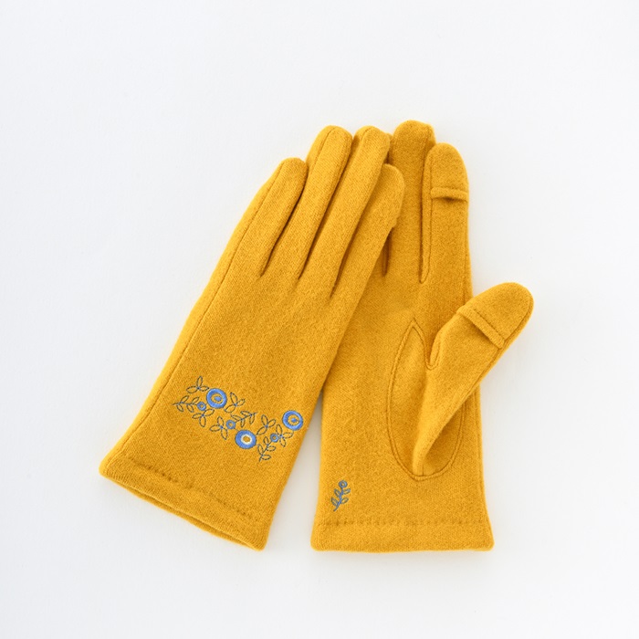 クロダ 手袋 KURODA AF65102L8 通販 グローブ レディース かわいい 暖かい スマホ対応 指あき 指出し 刺繍 おしゃれ 可愛い オシャレ 5本指 クロダ |  | 04