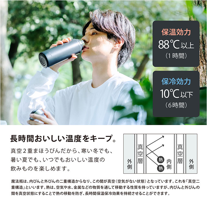 水筒 保冷 保温 通販 スクリュー マグボトル 600ml 0.6L 直飲み ステンレスボトル 魔法瓶 大きめ たっぷり シンプル 無地 おしゃれ 通勤 通学 持ち運び 水筒 | ピーコック魔法瓶工業 | 04