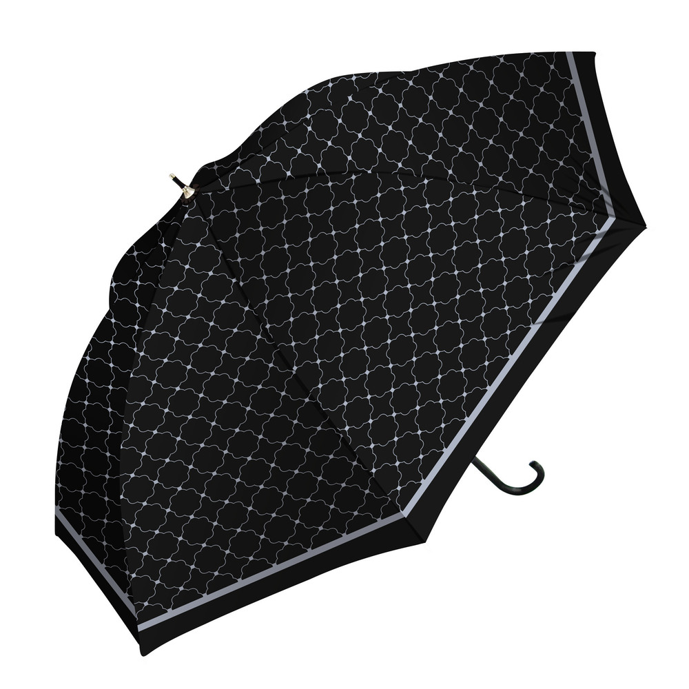 ギィドゥジャン雨晴日傘フランス製黒×白リボン付き晴雨兼用長傘生地張り替え済み ギィドゥジャン雨晴日傘フランス製黒×白リボン付き晴雨兼用長傘
