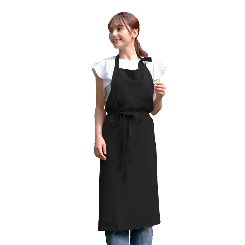 エプロン おしゃれ ロング丈 通販 ロングエプロン 前結び レディース 速乾 シワになりにくい シンプル 無地 家事 炊事 カフェ 飲食店 ユニフォーム エプロン |  | 01